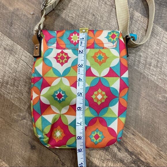 Lily Bloom Crossbody Purse geometric floral print - Picture 9 of 11
